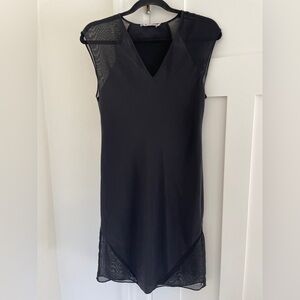 Alexander Wang Silk Mesh Panel Little Black Dress | S